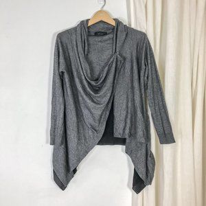 Twin-Set Simona Barbieri Grey Wrap Sweater Cardigan Cashmere Blend Size S